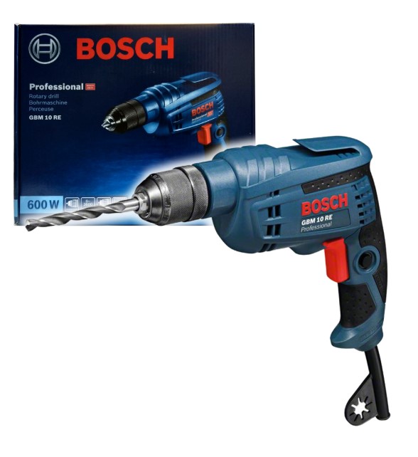 Bosch GBM 10 RE Professional Rotary Drill – High Speed Electric Drill Machine for Wood and Metal Drilling, Compact Design for Workshop, Maintenance, and Professional Applications